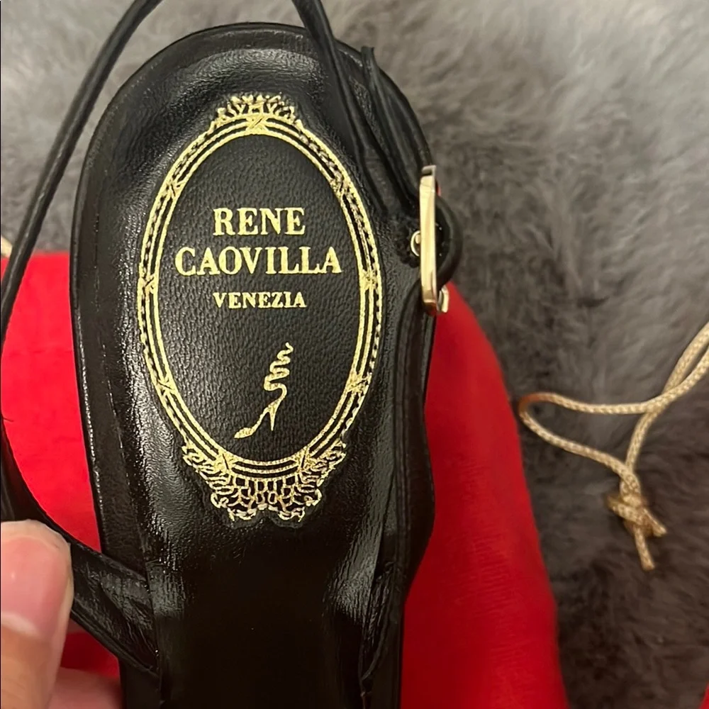 Rene Caovilla Black Embellished Heels - Picture 6 of 6
